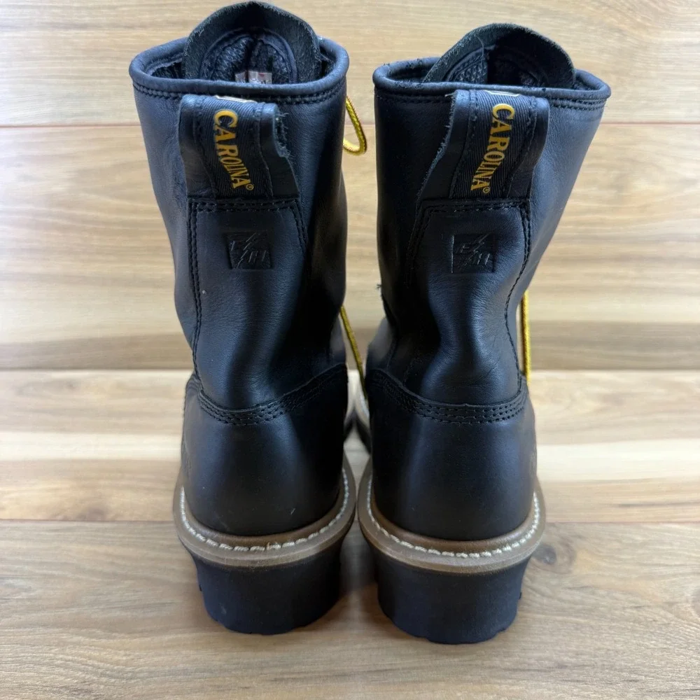 CAROLINA Logger Waterproof Soft Toe Work Boot Mens 9 D Black Leather Lug Oil Res